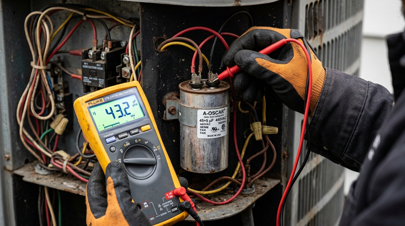 How to Test a Dual Run Capacitor: Microfarad Tolerances & Dielectric Safety
